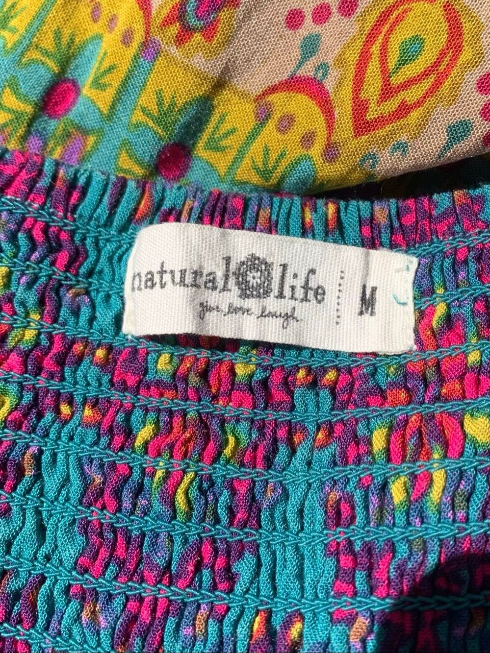 Natural Life Patricia Patchwork Floral BOHO maxi DRESS sz M - Picture 3 of 9